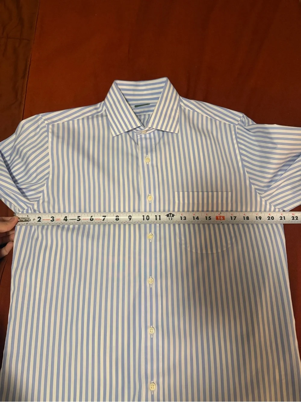Sid Mashburn Button Down Dress Shirt, Blue/White Striped, Men’s 15/33